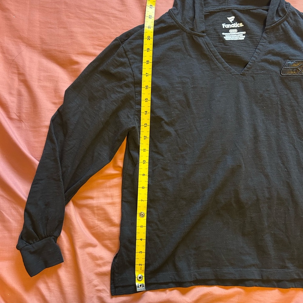 Seattle Seahawks Black Hooded Long Sleeve Shirt - Picture 4 of 13